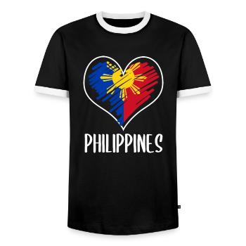 Philippines drapeau philippin fierté je cadeau - T-shirt contrasté Homme - noir/blanc - Devant - AI Model Female 172 light (172cm) & AI Model Male 178 light (178cm)