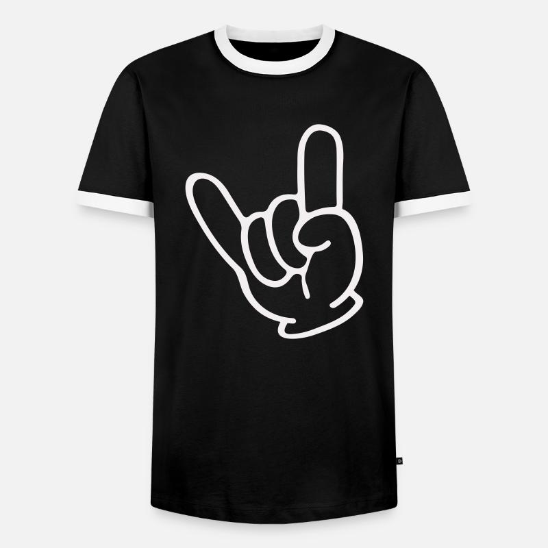 Main de roche - T-shirt contrasté Homme - noir/blanc