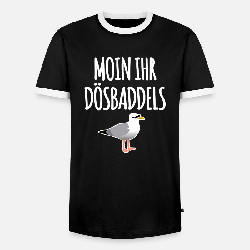 Moin Ihr Dösbaddels - Männer Kontrast-T-Shirt - Schwarz/Weiß