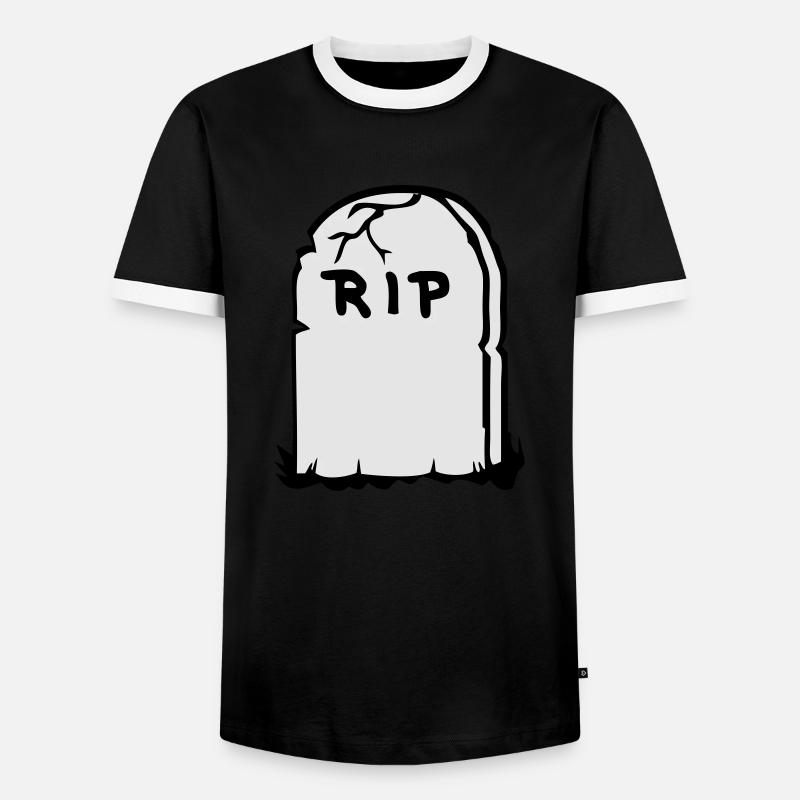 Grabstein - Männer Kontrast-T-Shirt - Schwarz/Weiß