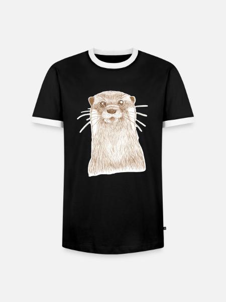 Otter 2 12 07 2022 - Men's Ringer Shirt - black/white