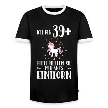 Geburtstag Geburtstagfeier vierzig Jahre Alt Gesch - Männer Kontrast-T-Shirt - Schwarz/Weiß - Vorne - AI Model Female 172 light (172cm) & AI Model Male 178 light (178cm)
