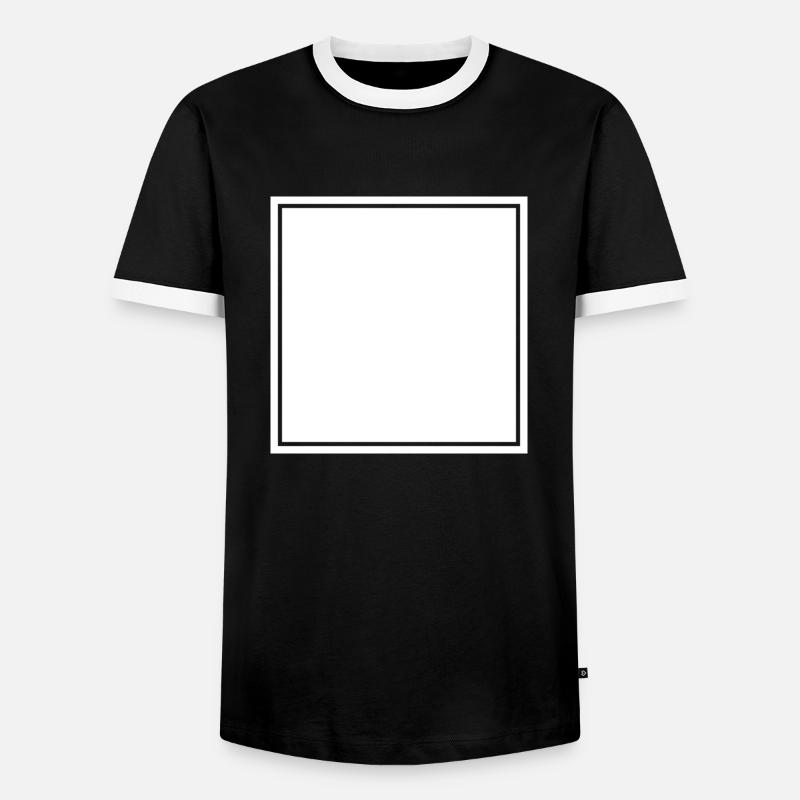 Square White Self-Design - Men's Ringer Shirt - black/white