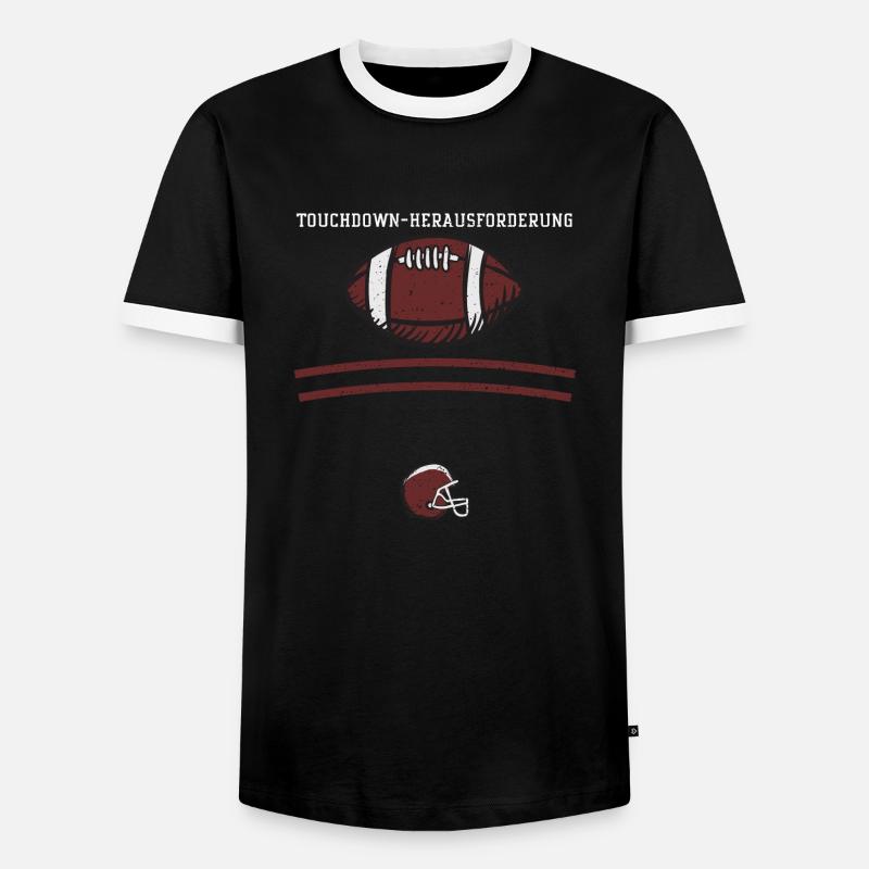 Touchdown-Herausforderung - Männer Kontrast-T-Shirt - Schwarz/Weiß