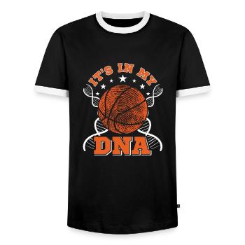 Basketball It's In My DNA Geschenkidee - Männer Kontrast-T-Shirt - Schwarz/Weiß - Vorne - AI Model Female 172 light (172cm) & AI Model Male 178 light (178cm)