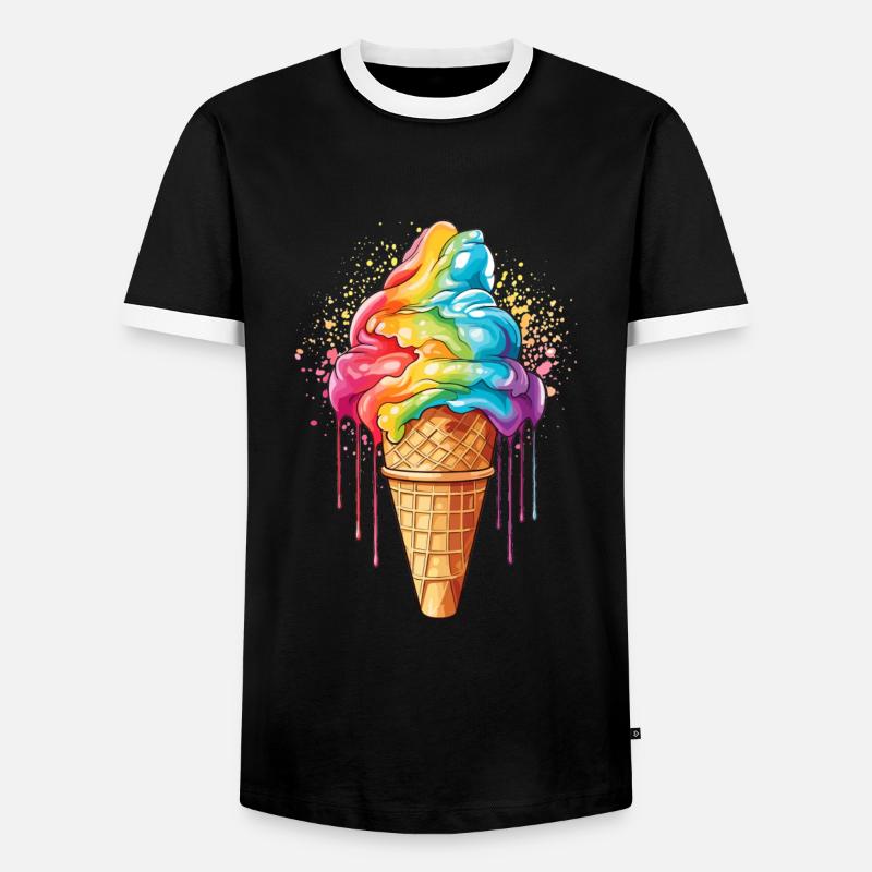 lbgtq Eis Regenbogenfarben - Männer Kontrast-T-Shirt - Schwarz/Weiß