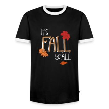 Herbst It's Fall Y'all Spruch - Männer Kontrast-T-Shirt - Schwarz/Weiß - Vorne - AI Model Female 172 light (172cm) & AI Model Male 178 light (178cm)
