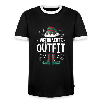 Weihnachten Weihnachtsoutfit Elf Xmas - Männer Kontrast-T-Shirt - Schwarz/Weiß - Vorne - AI Model Female 172 light (172cm) & AI Model Male 178 light (178cm)