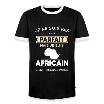 Je ne suis pas parfait mais je suis Africain - T-shirt contrasté Homme - noir/blanc - Devant - AI Model Female 172 light (172cm) & AI Model Male 178 light (178cm)