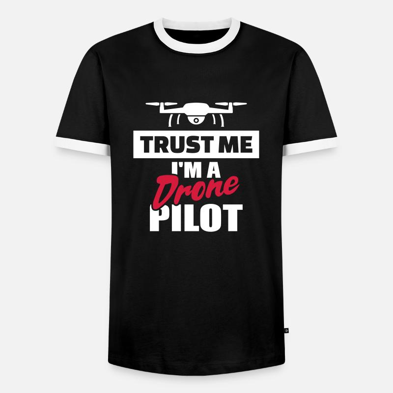 drone - Men's Ringer Shirt - black/white