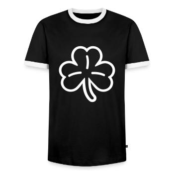 Shamrock - Men's Ringer Shirt - black/white - Front - AI Model Female 172 light (172cm) & AI Model Male 178 light (178cm)