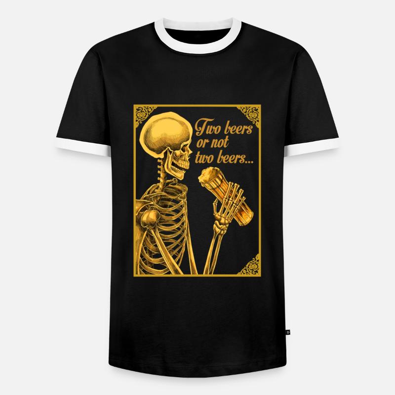 TWO BEERS OR NOT TWO BEERS - Men's Ringer Shirt - black/white