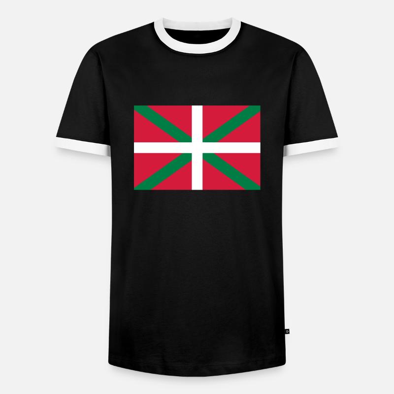 drapeau_basques_seul - Männer Kontrast-T-Shirt - Schwarz/Weiß