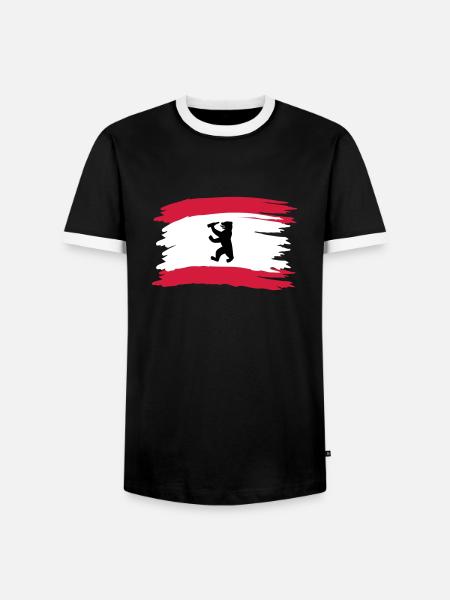 Berlin - Bierlin Flagge - Männer Kontrast-T-Shirt - Schwarz/Weiß