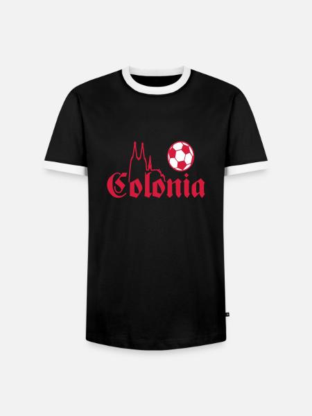 Köln - Colonia Fußball - Männer Kontrast-T-Shirt - Schwarz/Weiß
