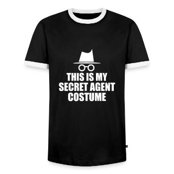 This Is My Secret Agent Costume - T-shirt contrasté Homme - noir/blanc - Devant - AI Model Female 172 light (172cm) & AI Model Male 178 light (178cm)