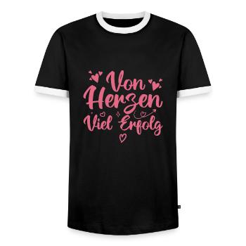 Von Herzen Viel Erfolg - Motivation Ziele - T-shirt contrasté Homme - noir/blanc - Devant - AI Model Female 172 light (172cm) & AI Model Male 178 light (178cm)