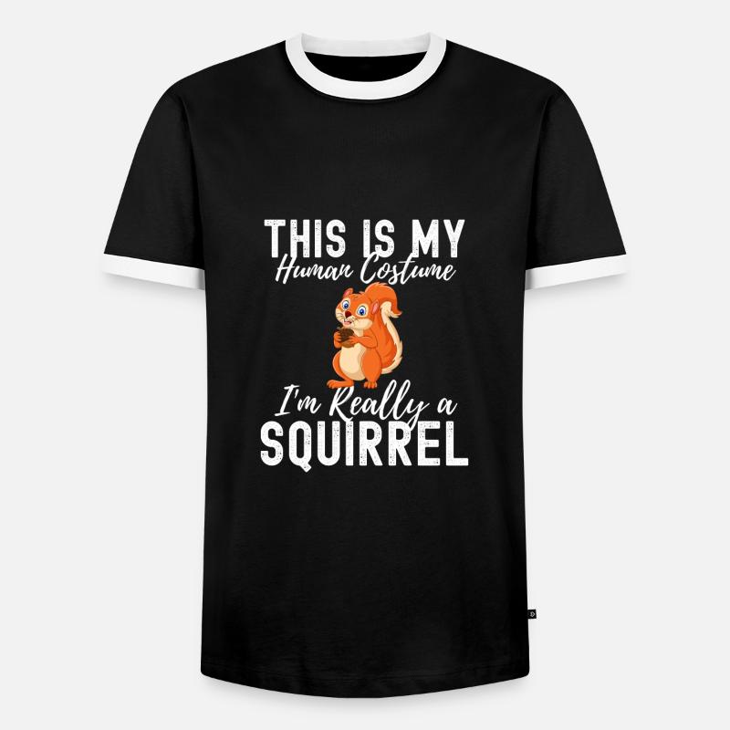 squirrel - Men's Ringer Shirt - black/white