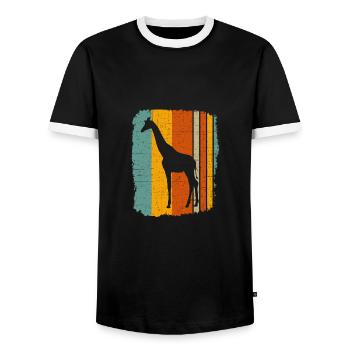 Girafe - T-shirt contrasté Homme - noir/blanc - Devant - AI Model Female 172 light (172cm) & AI Model Male 178 light (178cm)