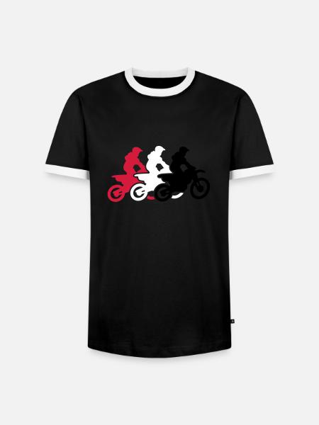motocross - Men's Ringer Shirt - black/white