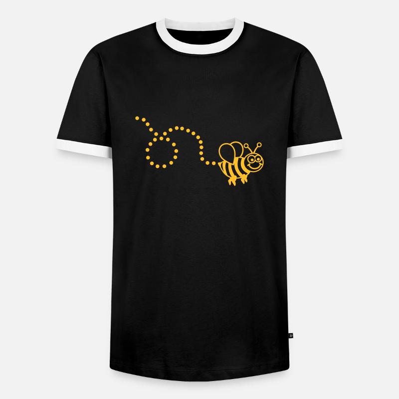 Biene - Männer Kontrast-T-Shirt - Schwarz/Weiß