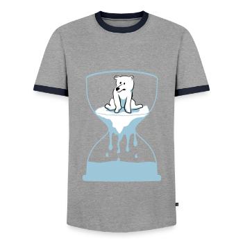 Eisbär - Männer Kontrast-T-Shirt - Grau/Navy  - Vorne - AI Model Female 172 light (172cm) & AI Model Male 178 light (178cm)