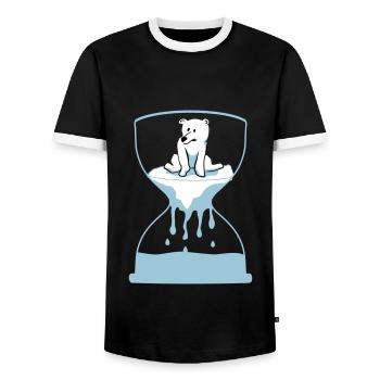 Eisbär - Männer Kontrast-T-Shirt - Schwarz/Weiß - Vorne - AI Model Female 172 light (172cm) & AI Model Male 178 light (178cm)