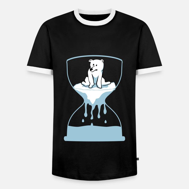 Eisbär - Männer Kontrast-T-Shirt - Schwarz/Weiß