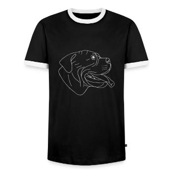 Bullmastiff Kopf - Männer Kontrast-T-Shirt - Schwarz/Weiß - Vorne - AI Model Female 172 light (172cm) & AI Model Male 178 light (178cm)