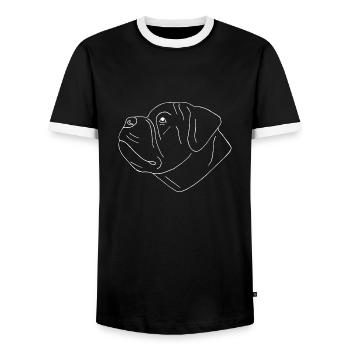 Bullmastiff Kopf - Männer Kontrast-T-Shirt - Schwarz/Weiß - Vorne - AI Model Female 172 light (172cm) & AI Model Male 178 light (178cm)