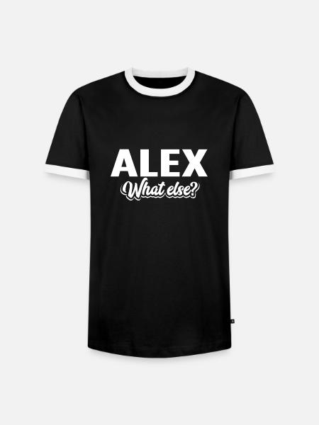 ALEX - we - Männer Kontrast-T-Shirt - Schwarz/Weiß