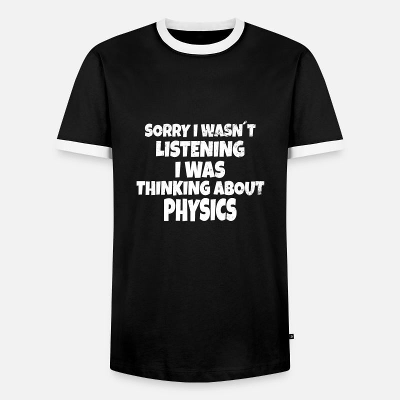 PHYSICS : thinking about physics - Männer Kontrast-T-Shirt - Schwarz/Weiß