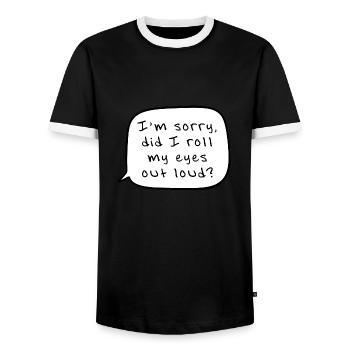 Dire que les yeux roulent un cadeau amusant - T-shirt contrasté Homme - noir/blanc - Devant - AI Model Female 172 light (172cm) & AI Model Male 178 light (178cm)