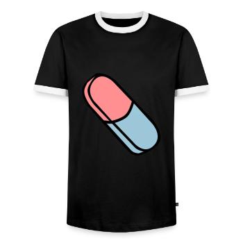 Gomme à effacer gomme gomme - T-shirt contrasté Homme - noir/blanc - Devant - AI Model Female 172 light (172cm) & AI Model Male 178 light (178cm)