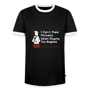 Schottland Dudelsack Bagpipe Musiker Geschenk - Männer Kontrast-T-Shirt - Schwarz/Weiß - Vorne - AI Model Female 172 light (172cm) & AI Model Male 178 light (178cm)