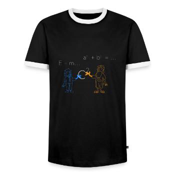 Professeur de mathématiques Phytagoras Gift - T-shirt contrasté Homme - noir/blanc - Devant - AI Model Female 172 light (172cm) & AI Model Male 178 light (178cm)