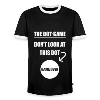 Dotgame Game - Men's Ringer Shirt - black/white - Front - AI Model Female 172 light (172cm) & AI Model Male 178 light (178cm)