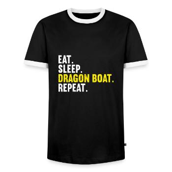 Drachenboot - Männer Kontrast-T-Shirt - Schwarz/Weiß - Vorne - AI Model Female 172 light (172cm) & AI Model Male 178 light (178cm)