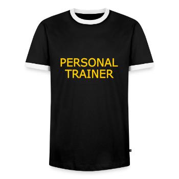 Personal trainer - Men's Ringer Shirt - black/white - Front - AI Model Female 172 light (172cm) & AI Model Male 178 light (178cm)
