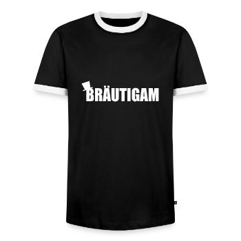 Bräutigam - Männer Kontrast-T-Shirt - Schwarz/Weiß - Vorne - AI Model Female 172 light (172cm) & AI Model Male 178 light (178cm)