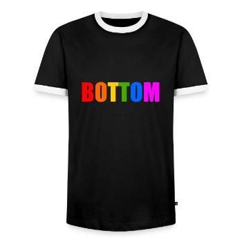Bottom - Men's Ringer Shirt - black/white - Front - AI Model Female 172 light (172cm) & AI Model Male 178 light (178cm)