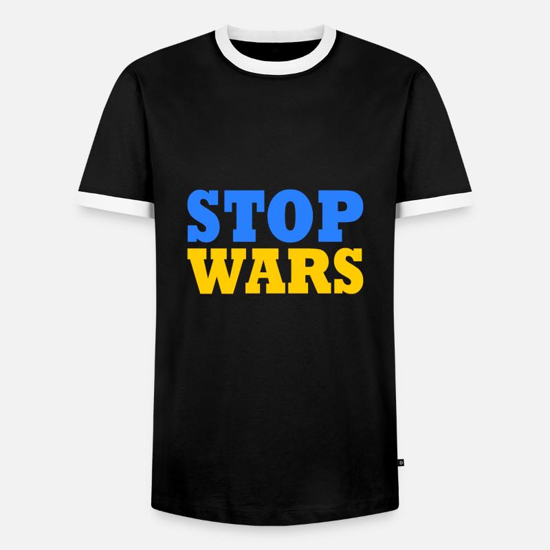 Stop war - Men's Ringer Shirt - black/white