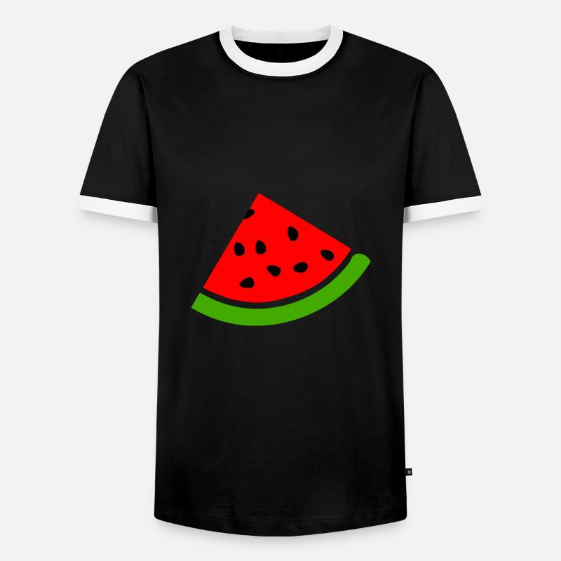 Melon pastèque - T-shirt contrasté Homme - noir/blanc