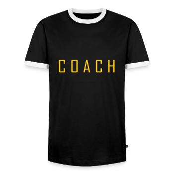 Coach - Men's Ringer Shirt - black/white - Front - AI Model Female 172 light (172cm) & AI Model Male 178 light (178cm)