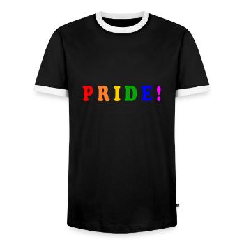 Pride - Männer Kontrast-T-Shirt - Schwarz/Weiß - Vorne - AI Model Female 172 light (172cm) & AI Model Male 178 light (178cm)