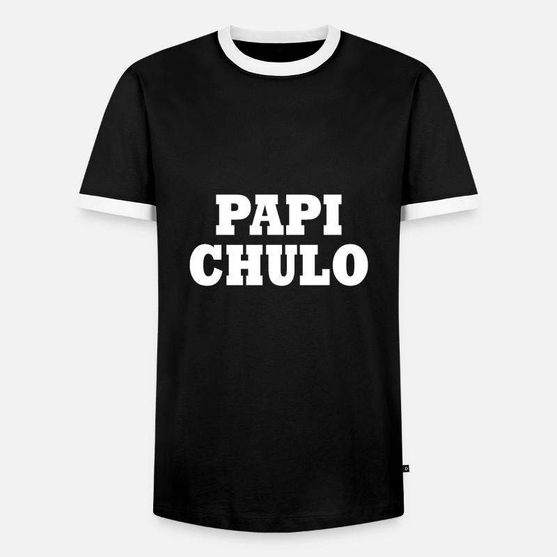 Papi chulo - Männer Kontrast-T-Shirt - Schwarz/Weiß