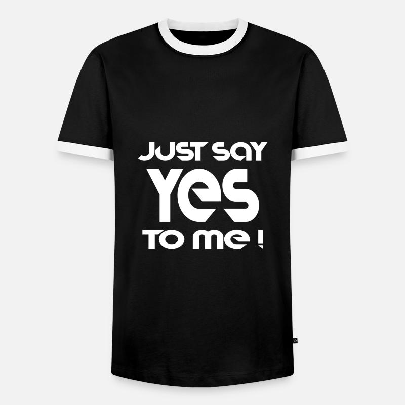 Saying text slogan cool - Men's Ringer Shirt - black/white