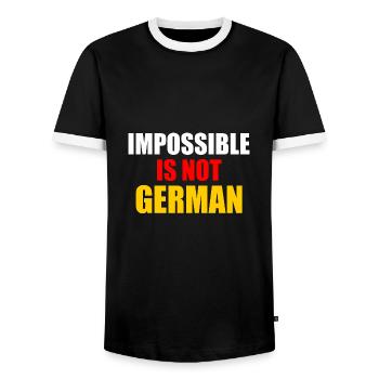 impossible is not german - germany - Men's Ringer Shirt - black/white - Front - AI Model Female 172 light (172cm) & AI Model Male 178 light (178cm)
