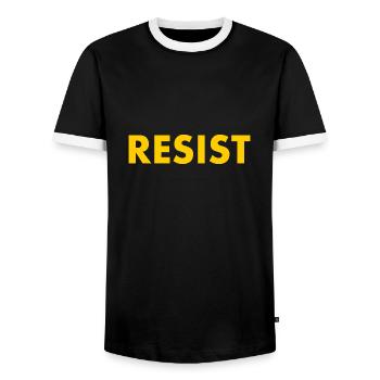 Resist - Men's Ringer Shirt - black/white - Front - AI Model Female 172 light (172cm) & AI Model Male 178 light (178cm)