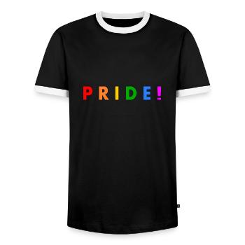 Pride - Männer Kontrast-T-Shirt - Schwarz/Weiß - Vorne - AI Model Female 172 light (172cm) & AI Model Male 178 light (178cm)